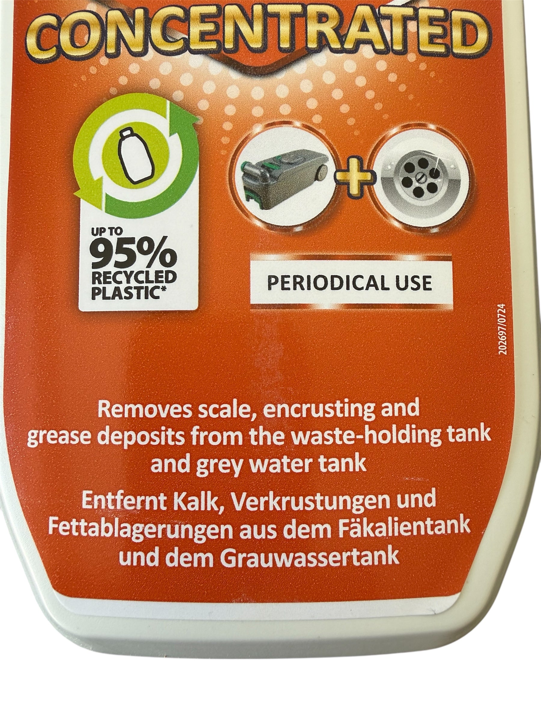 Thetford Duo Waste Grey Tank & Toilet Cassette 2in1 Powerful Cleaner Motorhomes