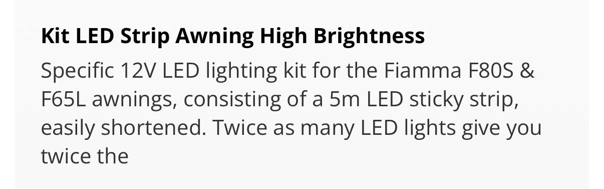 F65l Fiamma Awning Lights 12v 5m Outdoor Use Look Great At Night