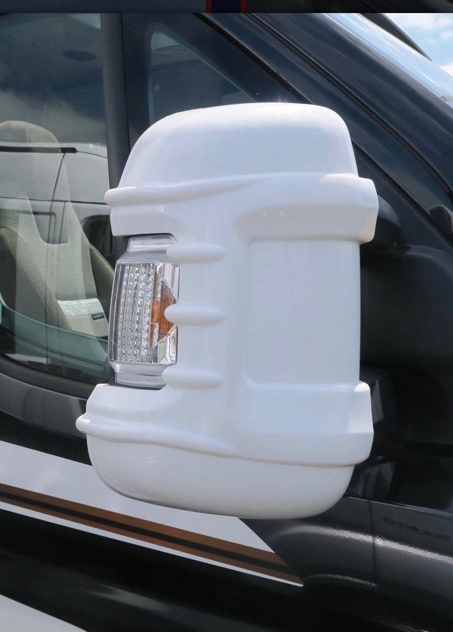 White Mirror Cover Protectors Ducato Boxer Citroen For 2007+ Short Arm Mirrors