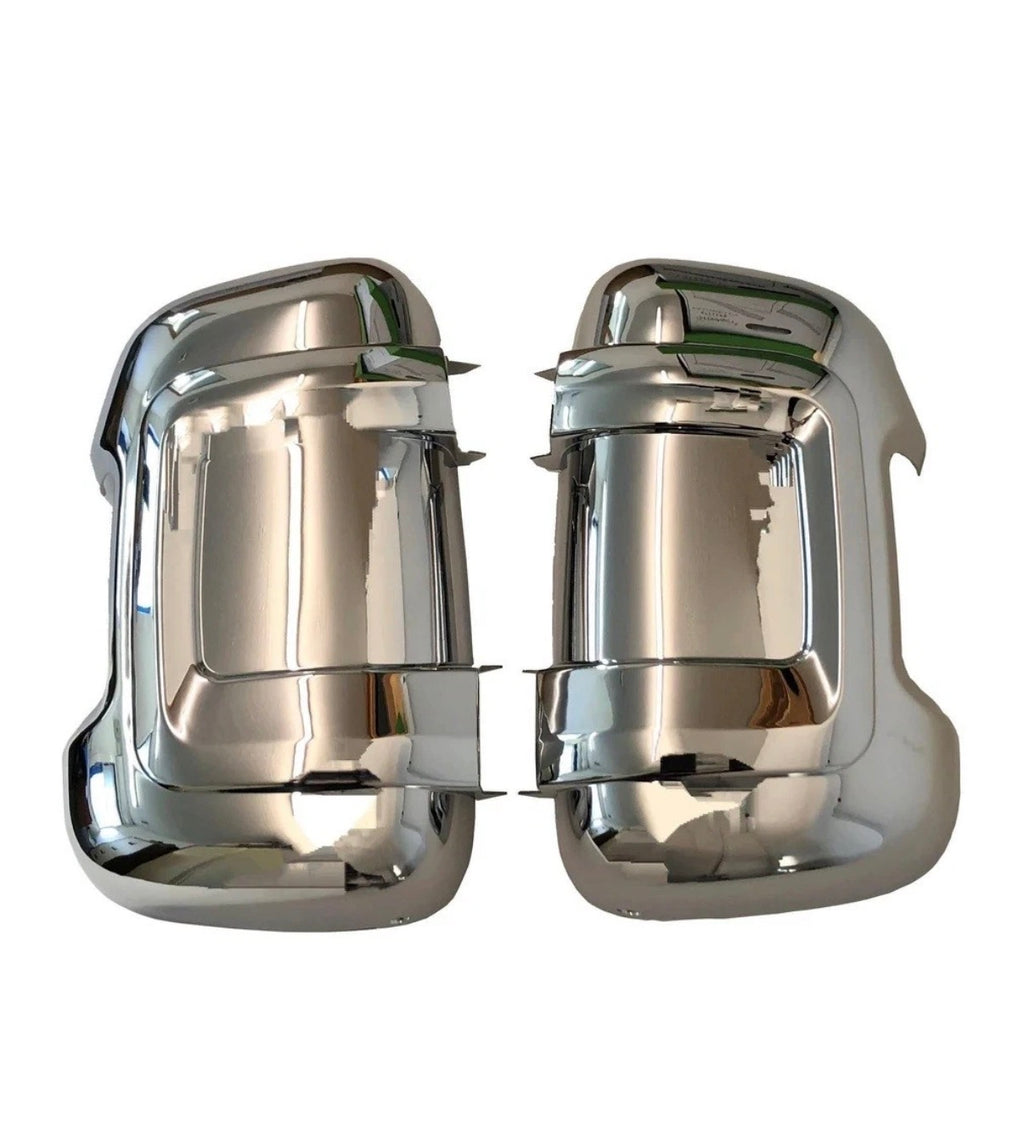 Chrome Mirror Covers for 2007+ Long Arm Ducato Boxer Citroen with Indicator In Mirror