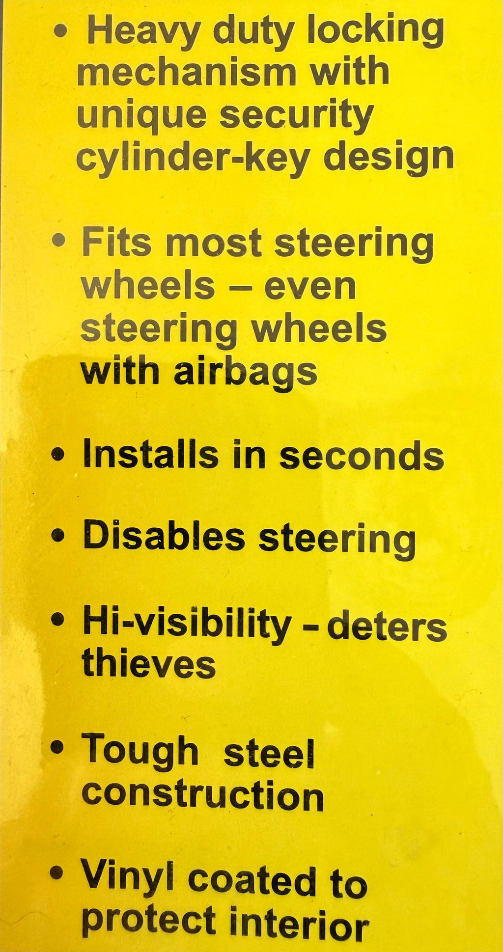 Armoured Bar Steering Wheel Lock Strong Heavy Duty Fits Cars Motorhomes & Vans