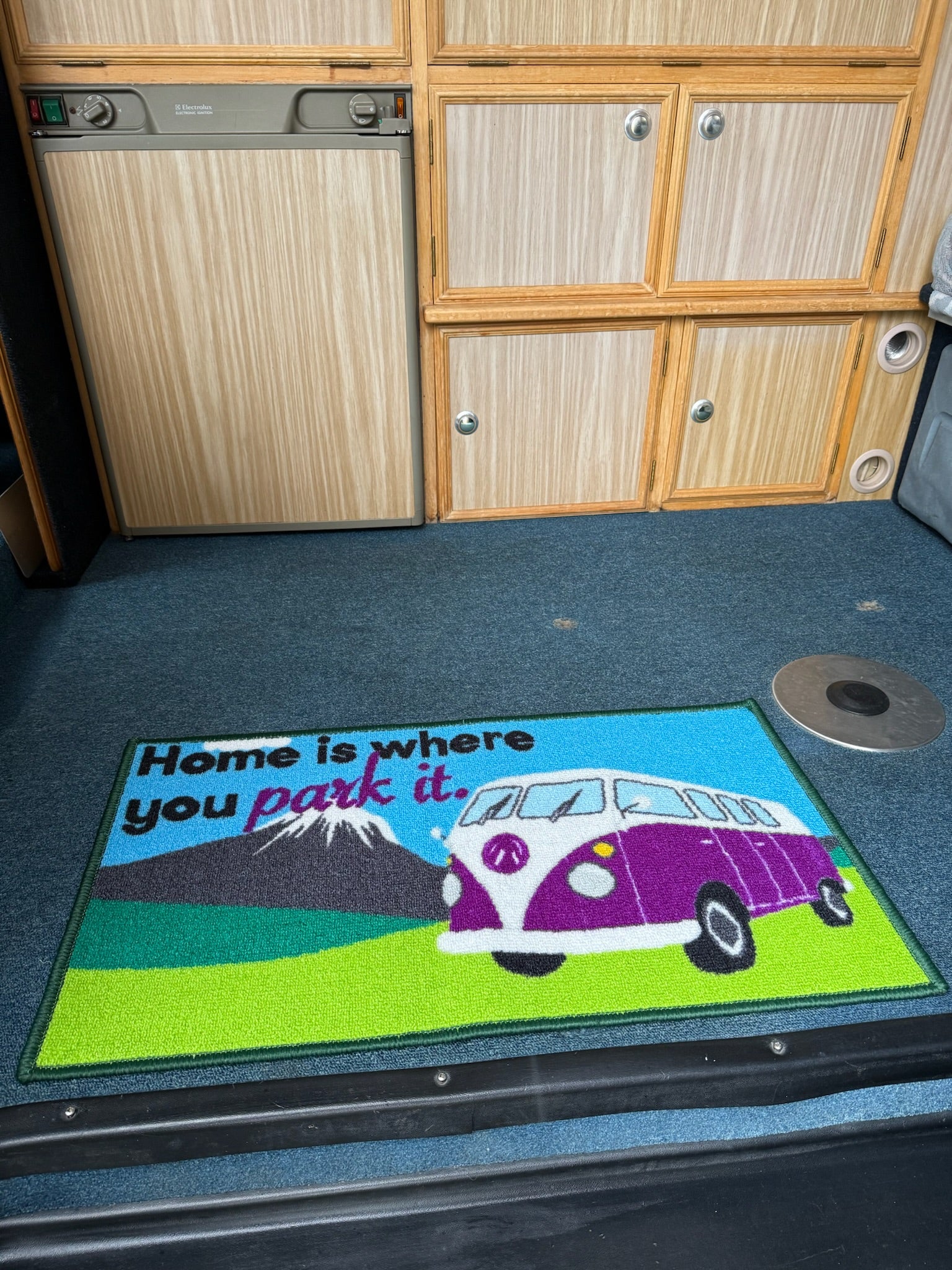 Home is where you park it VW Camper Van Mat Soft Easy To Maintain & Washable