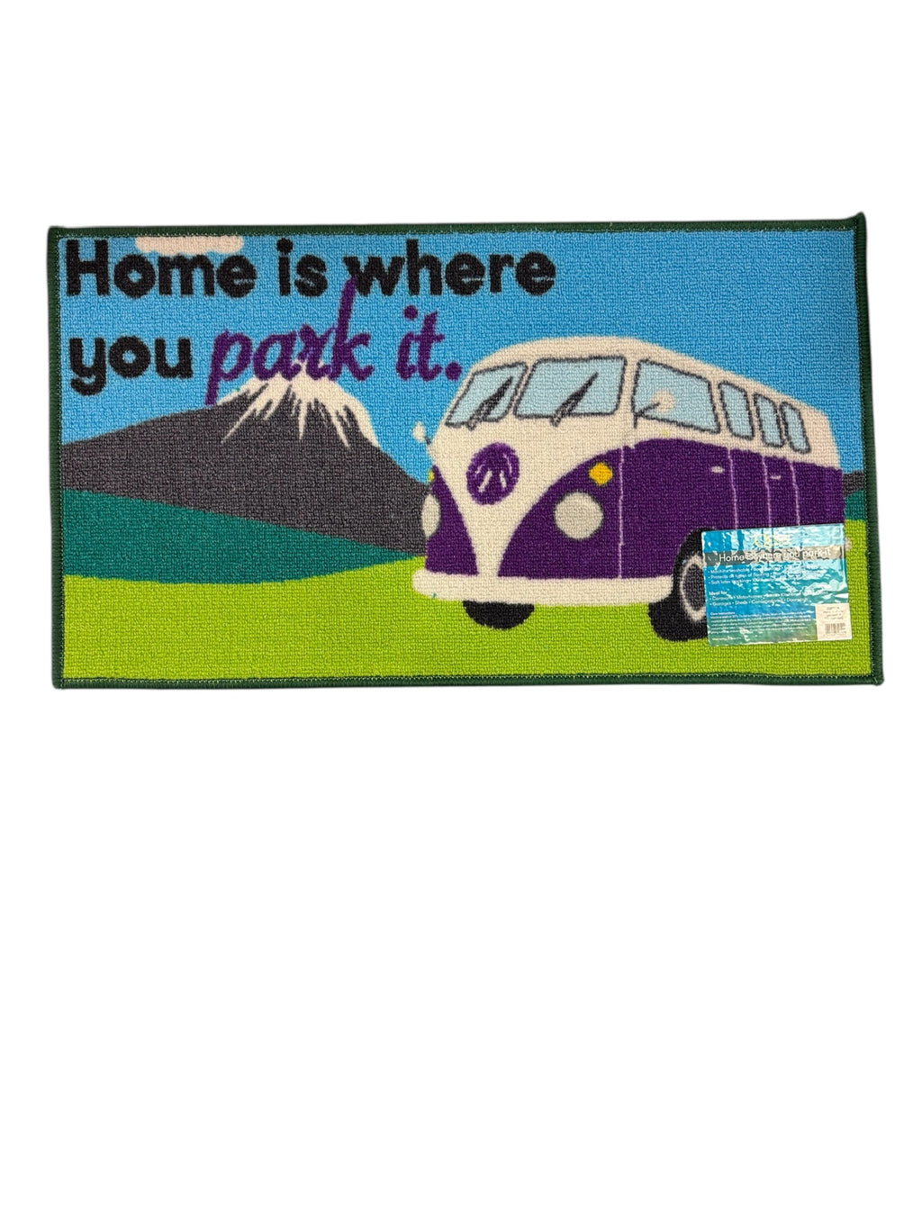 Home is where you park it VW Camper Van Mat Soft Easy To Maintain & Washable