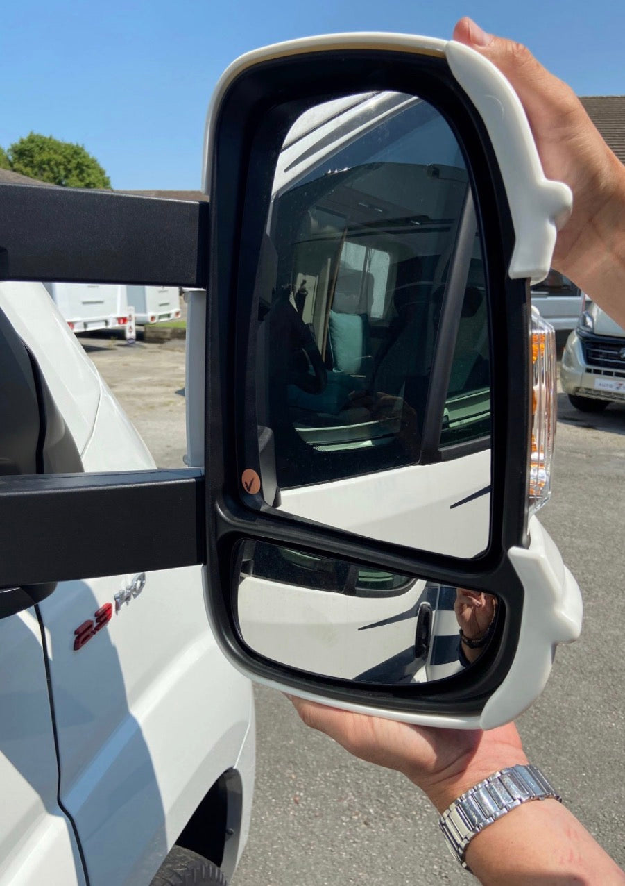 White Mirror Cover Protectors Ducato Boxer Citroen For 2007+ Short Arm Mirrors