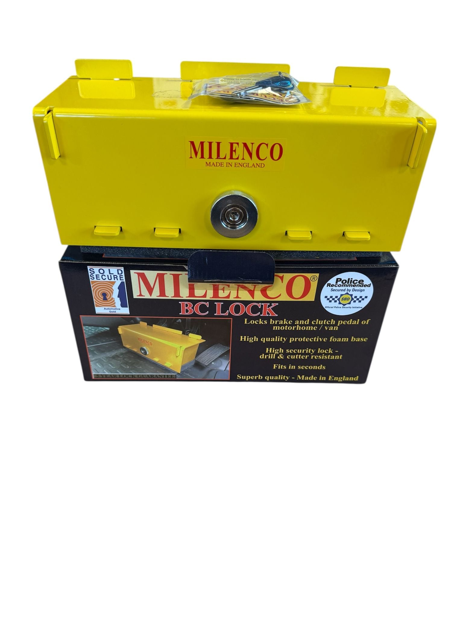 Milenco Police Recommended BC Brake & Clutch Pedal Security Lock for Vans & Motorhomes 2016+