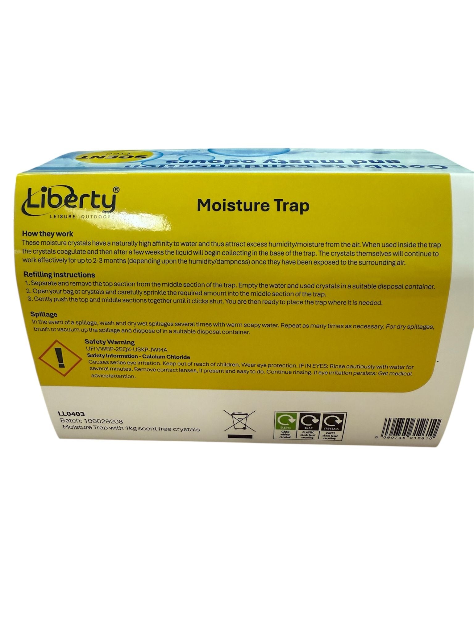 Liberty Leisure dehumidifier Moisture Trap - Easy Pour (1kg Scent Free)